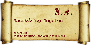 Macskásy Angelus névjegykártya